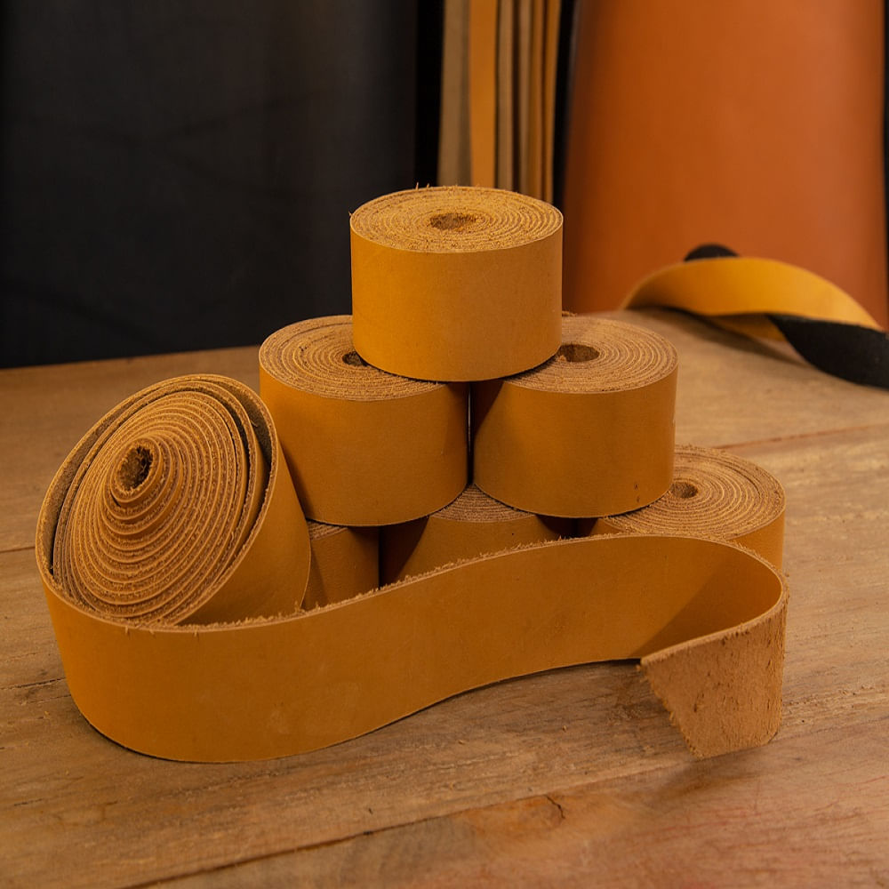 Tiras em Couro Kind Leather de 3 cm Cor Havana