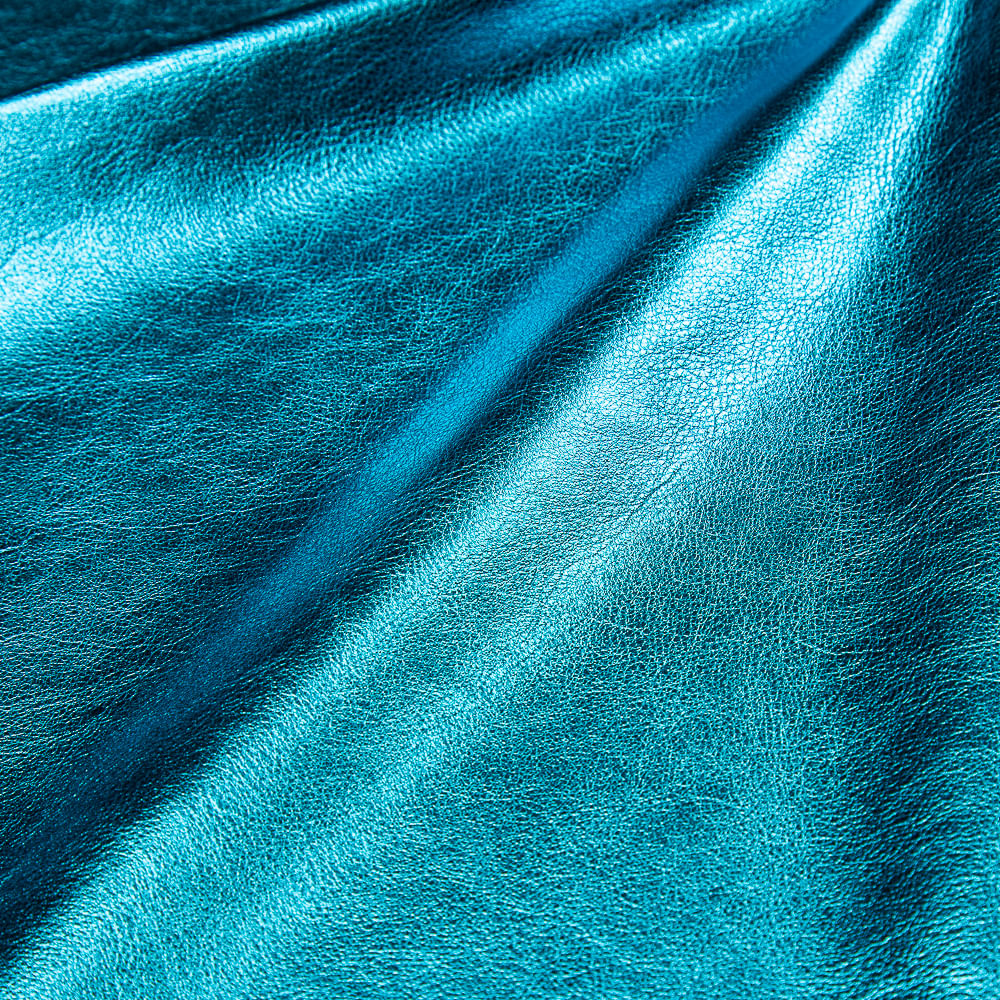 Couro Bristol Metalizado 10-12 mm Acquamarine
