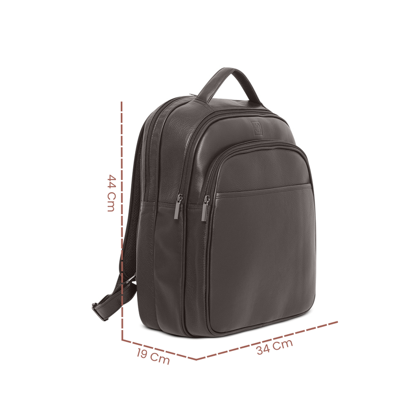 Mochila Álamo de Couro Marrom - Leather Labs